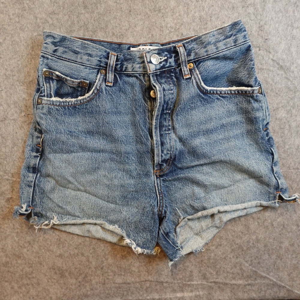AGOLDE Short Womens 27 Blue Parker Vintage Cutoff High Rise Denim Button Fly